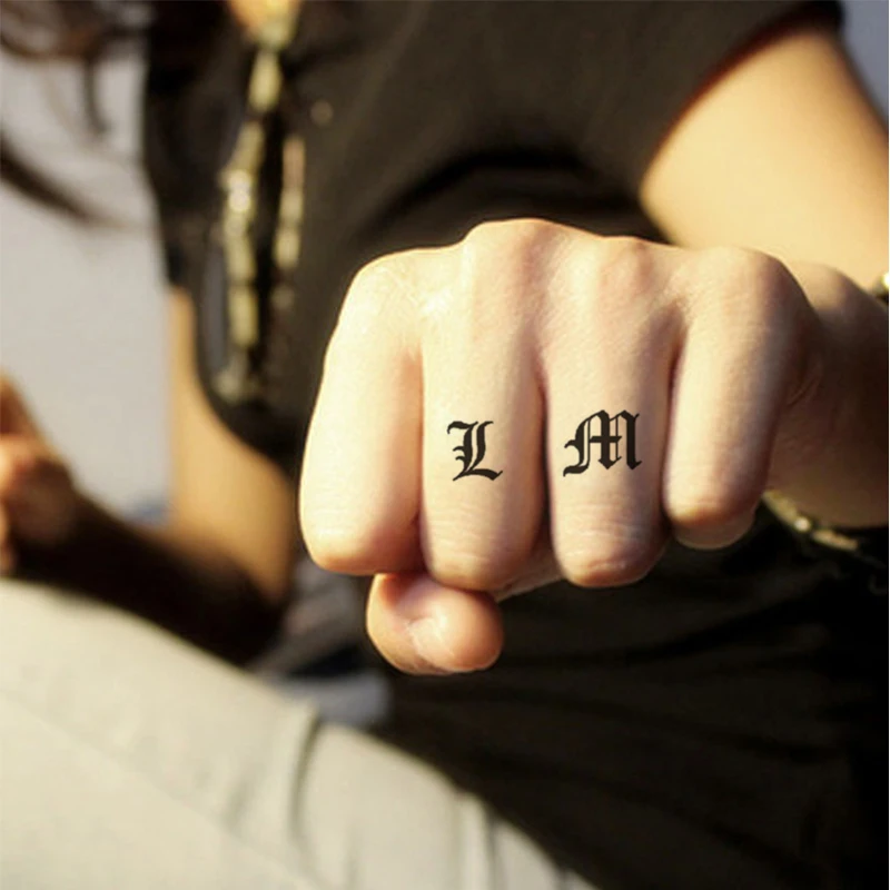 Small Finger Temporary Tattoo Letters Number Alphabet Sticker Men Women Waterproof Gothic Fake Face Ear Sexy Body Art Makeup | Красота и