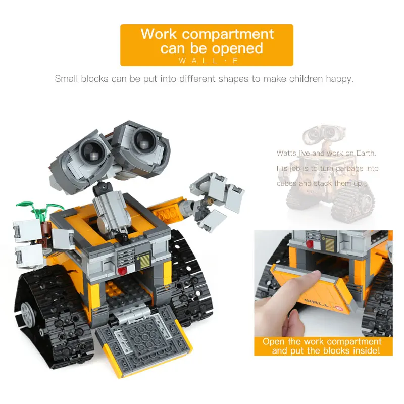 Идея робот WALLE лего Technic Creator 695 шт. Модель Строительный набор самофиксирующиеся