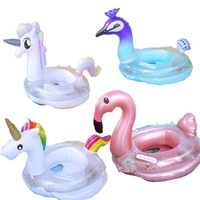flamingounicornswantoucan baby ride on swimming ring inflatable pool float for kids water safety seat lounger boia piscina