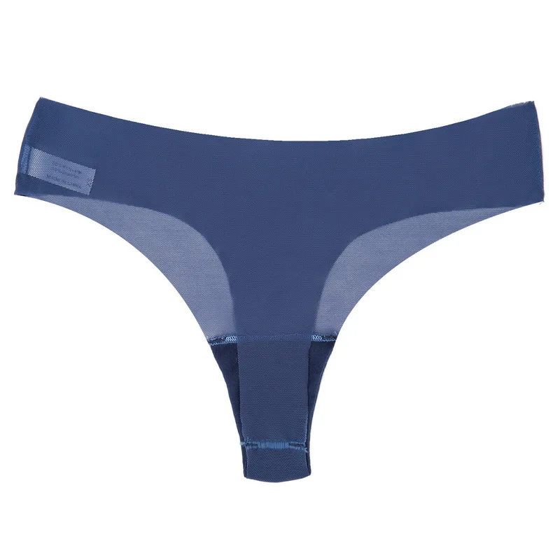 D Navy Blue Сексуальное ультратонкое Марлевое нижнее белье, женское нижнее белье, стринги, танга, трусы, женские хипстерские бесшовные трусики, 1 шт - Цвет: D Navy Blue