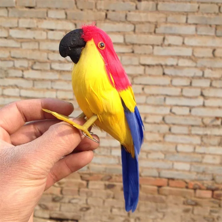 Маленькая милая имитация Красная корона Попугай Игрушка пена и меха красочный