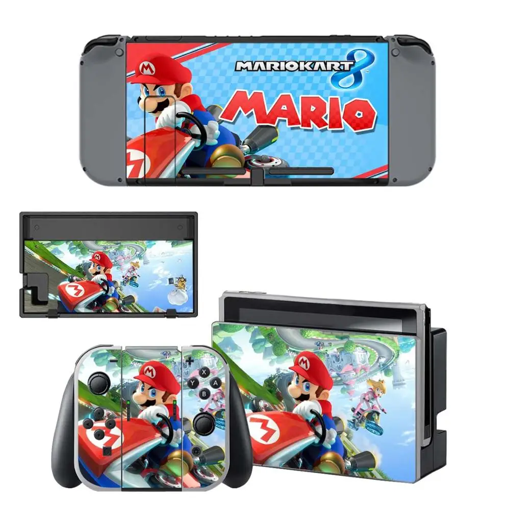 Защитная Наклейка для nintendo Switch Skins Mario Kart 8 наклейка для консоли nintendo switch Joy-con док-контроллер Sitckers - Цвет: YSNS0399