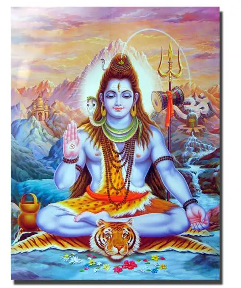 Shiva Lord холст настенные картины индуистские боги стены искусства холст индуизм настенные плакаты и принты Куадрос картина домашний декор - Цвет: Многоцветный
