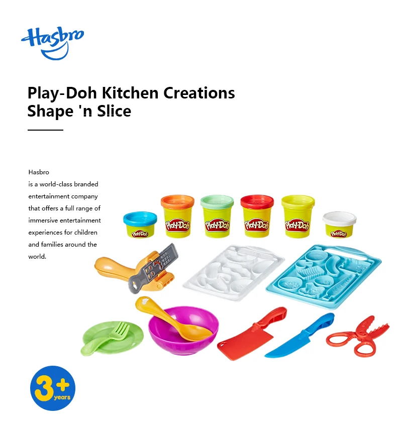Hasbro Play-Doh кухонные творения форма 'n Slice развивающие игрушки светильник мягкая глина DIY Игровой Набор Дети мальчики девочки