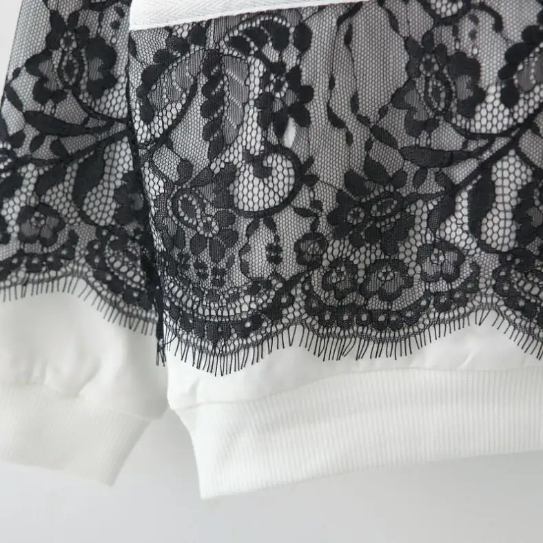 Autumn and Winter 2019 New Kidsɽress Dress Girls' Lace Stitching Sanitary Suit Alphabetic Pants Kids'Two-piece | Детская