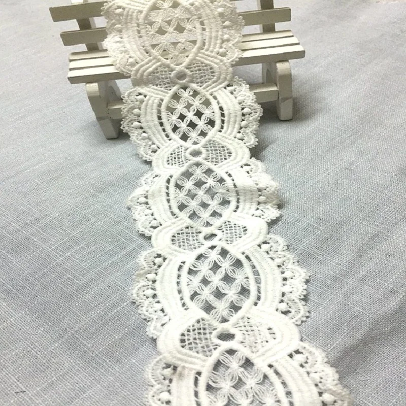 Кружевные Аксессуары для одежды шириной 6 см Белая Кружевная аппликация с