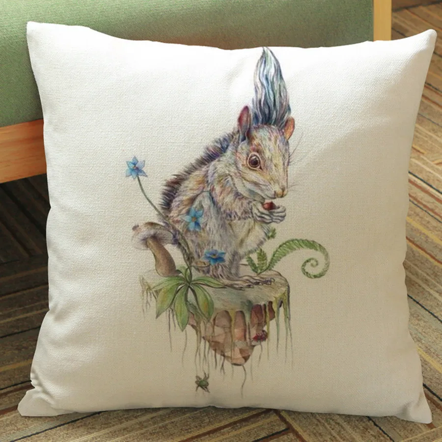 Наволочка для подушки с изображением слона зебры животных осьминога рыбы дома