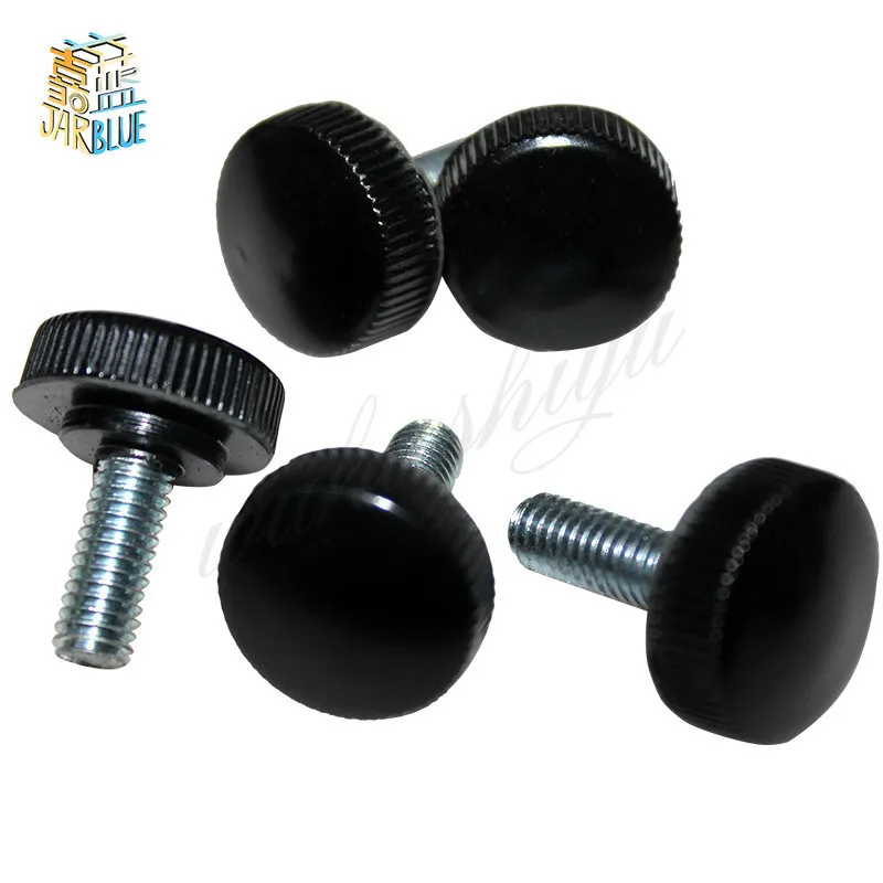 

10pcs M3 M4 11# Black Plastic Tighten Thumb Screw Knurled Knoba Djusting Hand Screw