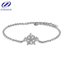 new fashion fresh wild exquisite silver plated jewelry snow crystal sweet female personality bracelets sb77