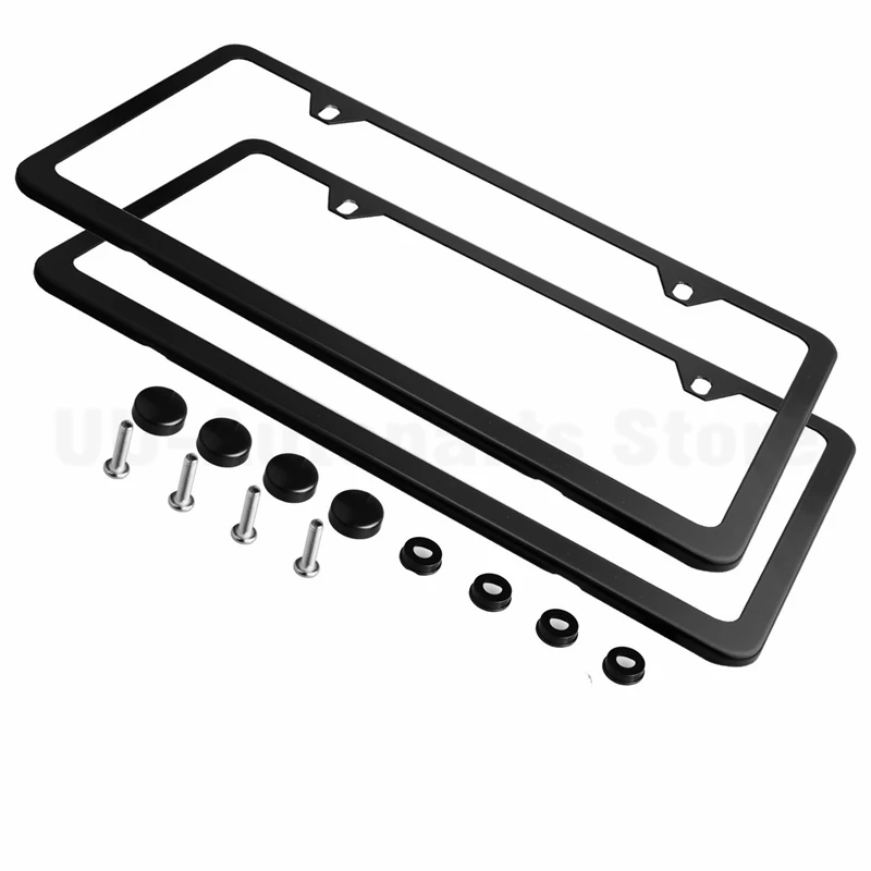 2 шт./лот черная металлическая рамка для номерного знака из нержавеющей стали