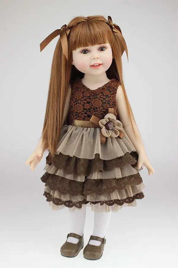18 дюймов полный пластик Мода Милая принцесса длинные волосы кукла с одеждой BJD