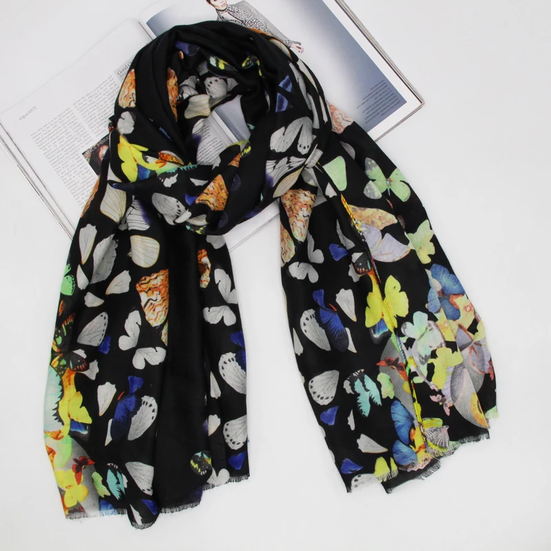 Женский легкий шарф с принтом из вискозы сезон хиджаб фуляр бандана оптовая