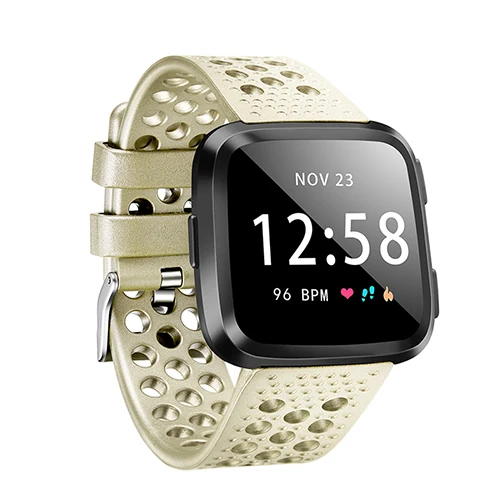 Gold Для Fitbit Versa Lite силиконовый браслет мягкий браслет для умных часов ремешок для Fitbit Versa спортивные наручные браслеты для Versa браслет - Color: Gold