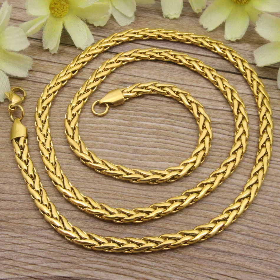 Лидер продаж классические ожерелья и браслеты из нержавеющей стали золотого