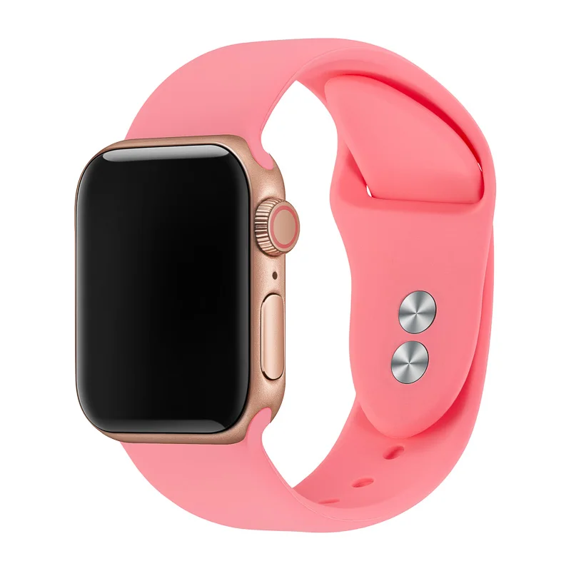 Спортивный ремешок для Apple Watch, 38 мм, 40 мм, 42 мм, 44 мм, двойная Пряжка, силиконовый ремешок IWatch, браслет серии 5,4, 3,2, 1 81024