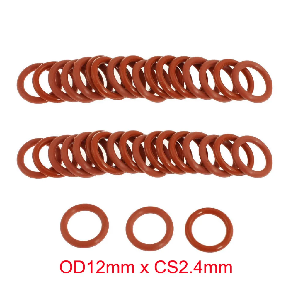 

OD12mm x CS2.4mm red silicone rubber seal o ring o-rings
