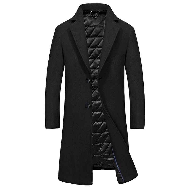 Мужская куртка теплая длинная кашемировая 3XL высокое качество 2017|overcoat male|wool jacket