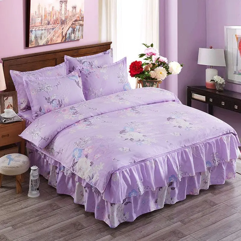 Комплект постельного белья с объемными розами и цветами юбка для кровати цветком