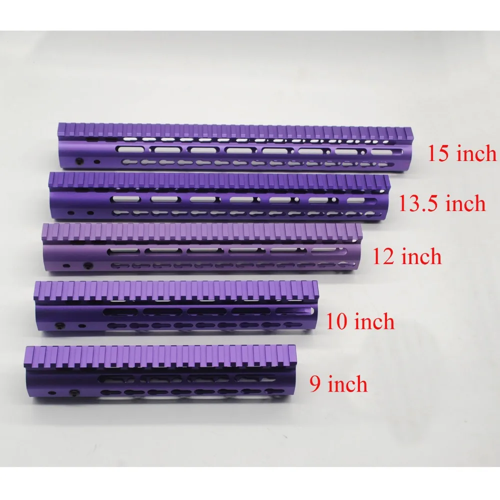 

TriRock 9,10,12,13.5,15'' inch Length Ultralight Keymod Handguard Rail Mount System Purple Anodized Fit AR-15/M4/M16 .223/5.56