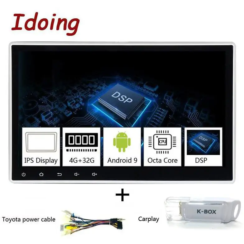 toyota and carplay Idoing 1Din 10," PX5 4G+ 64G Восьмиядерный Универсальный Автомобильный gps DSP радио плеер Android 9,0 ips экран навигация Мультимедиа Bluetooth - Цвет: toyota and carplay