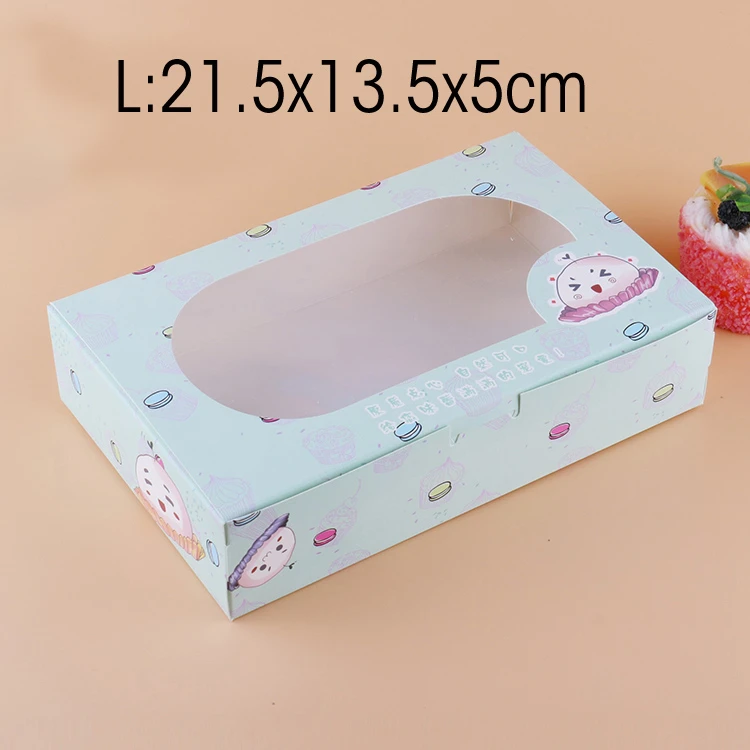 12 PCS Paper Gift Box With Window Dafu Cake Cookies Candy Wedding Birthday Boxes Favors Cardboard Present Packaging | Дом и сад