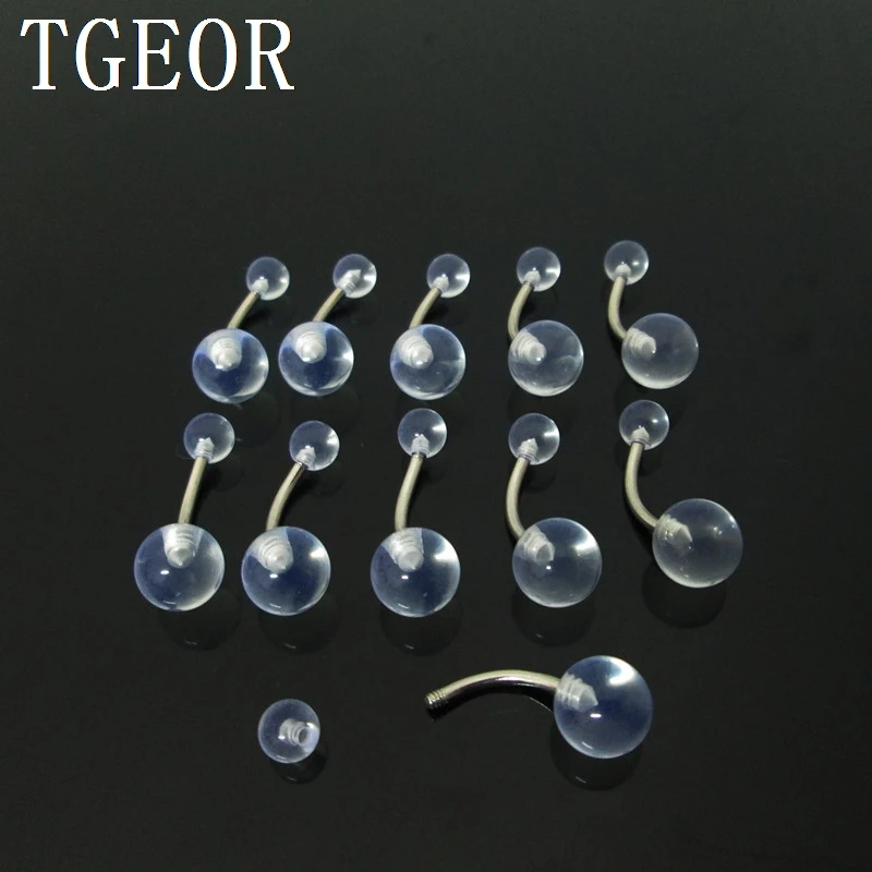 Лидер продаж оптовая продажа 100 шт. простой шар акриловое кольцо на пупок банан