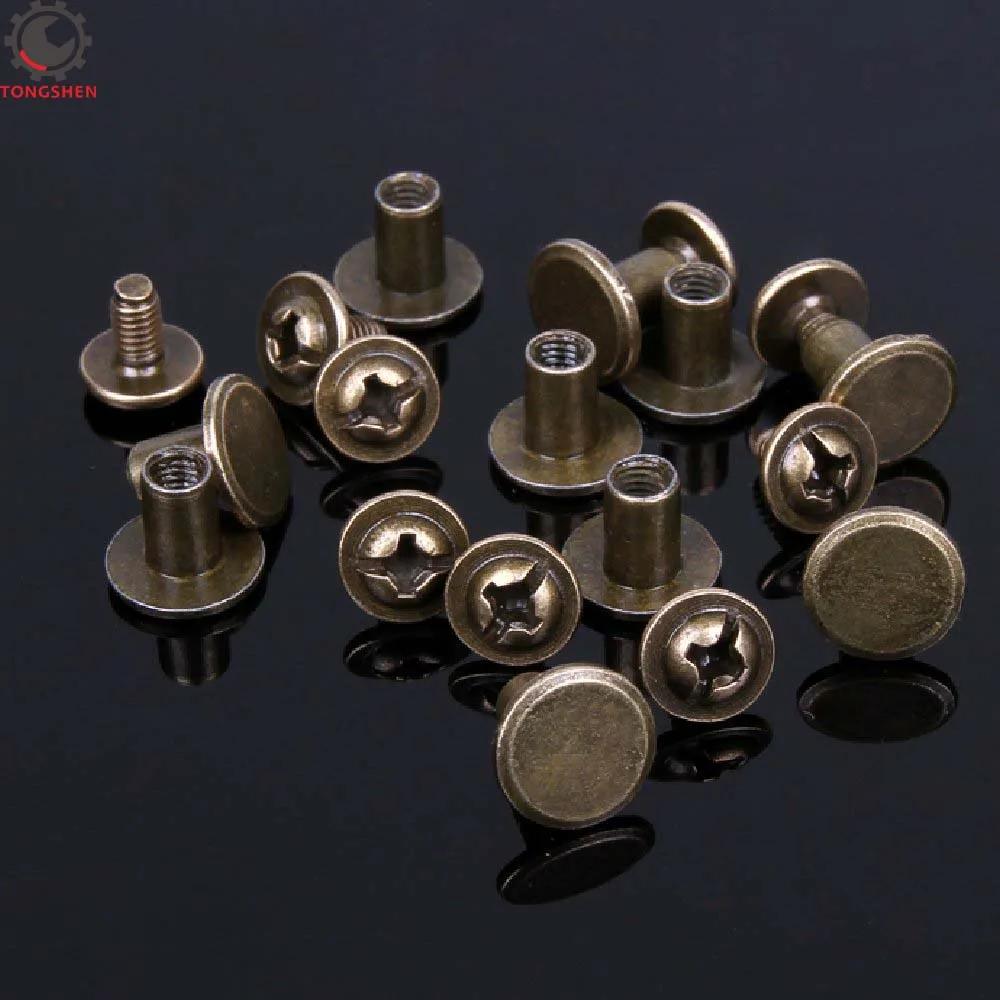 Круглые винты с плоской головкой Chicago кнопки для ремонта кожи крепежные