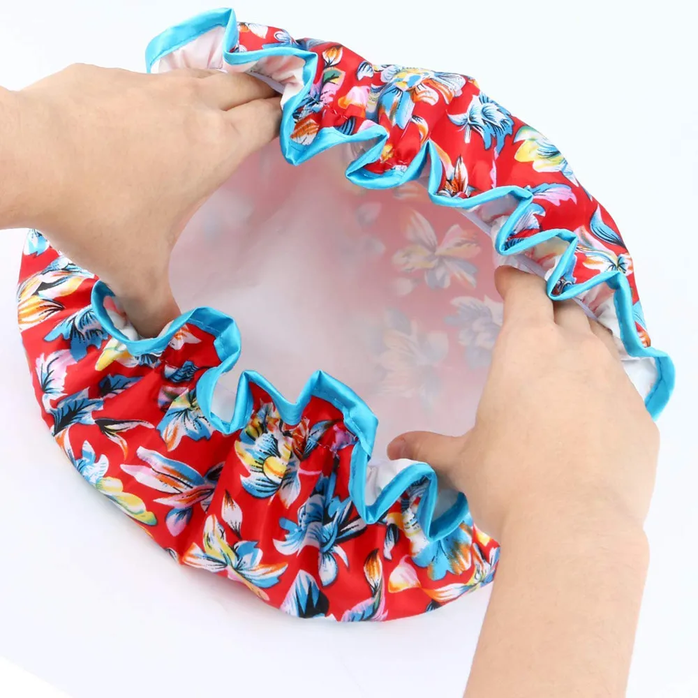 4 шт. Водонепроницаемые двухслойные шапки для душа|Шапочки душа| |