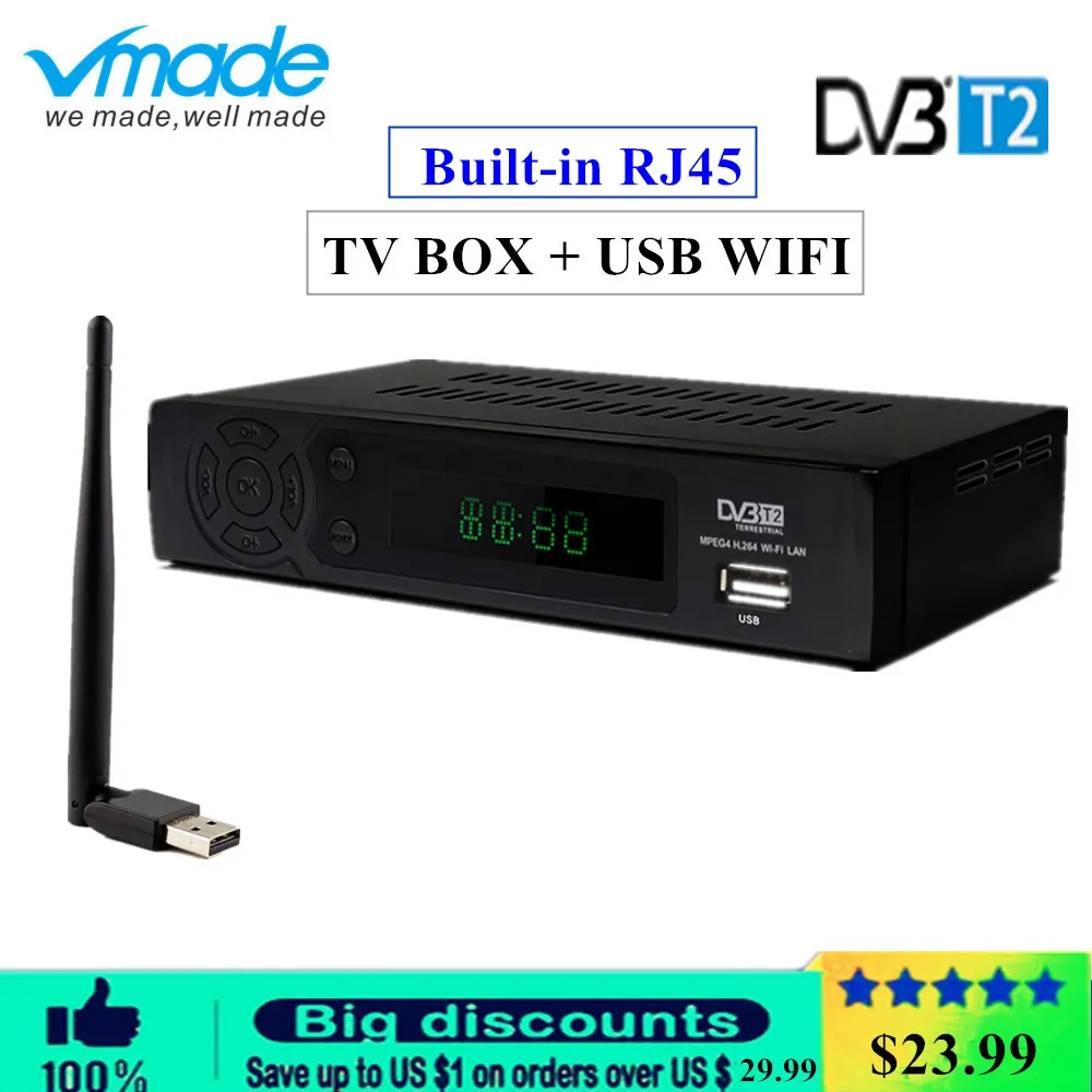 DVB-T2/T Terrestria приемник HD цифровой ТВ-тюнер рецептор MPEG4 DVB T2 H.264 наземный ТВ-приемник DVB-C ТВ-приставка с usb wifi