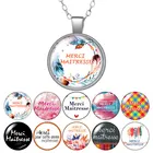Новые модели красоты Merci Maitresse фото серебряный цветбронзовая подвеска ожерелье стеклянный кабошон девушка ювелирные изделия подарок на день рождения 50 см