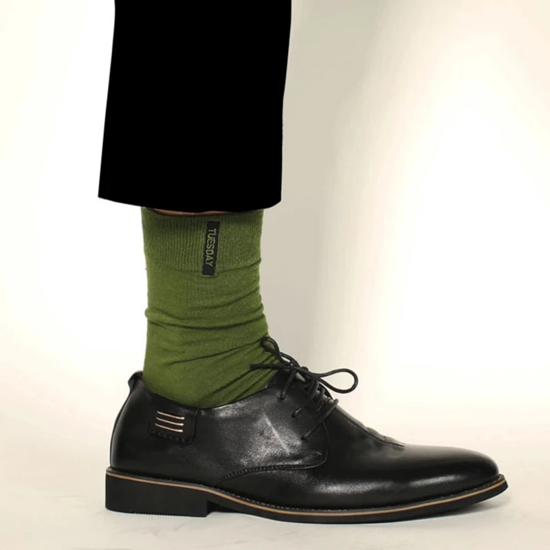Men Cotton Socks Fashion Weekly Solid Color Business Casual British Style Socks Hip Hop