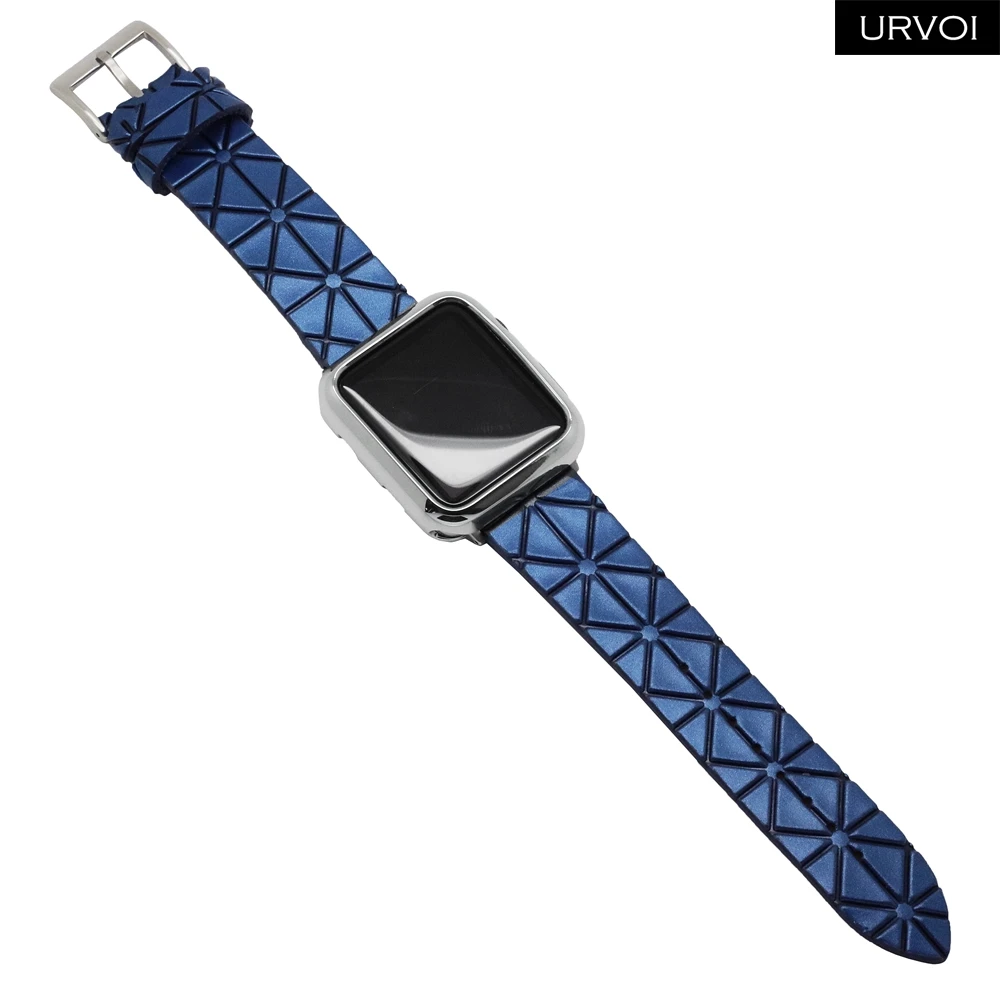 URVOI ремешок для apple watch серии 4 3 2 1 Искусственная кожа ремешок для iwatch ремень геометрическим узором современный дизайн 38/ 40/42/44 мм