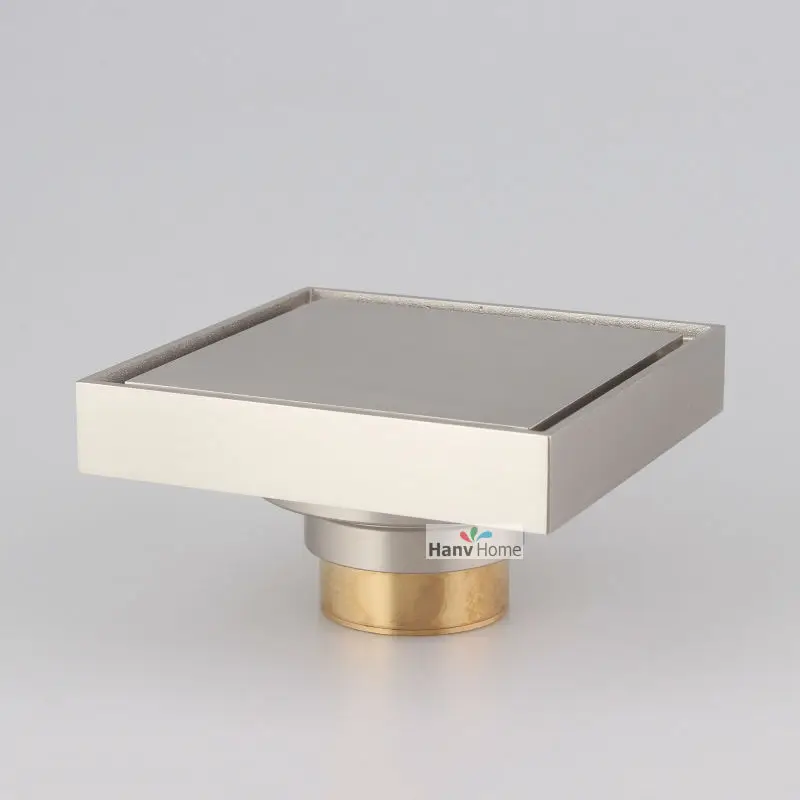 Матовый никель AODEYI Твердый латунный квадратный с защитой от запаха для слива