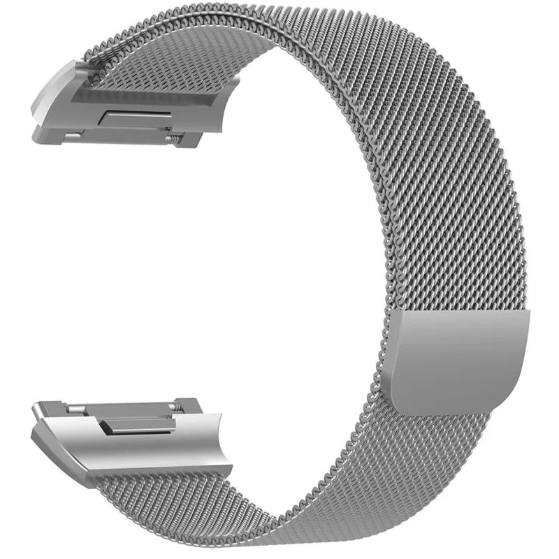 Серый Магнитный Браслет для Fitbit ionic ремешок из искусственной кожи для ионной нержавеющей стали металлические сменные ремешки Миланский спортивный браслет - Цвет: Серый