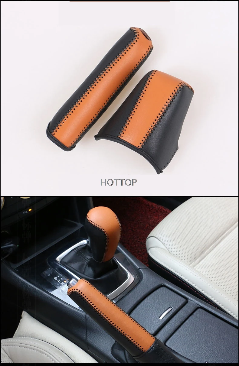 HOTTOP натуральная кожа чехол для рычага переключения передач для MAZDA 3 AXELA ATENZA CX-5 CX-3 кожаные шестерни s наборы ручного тормоза