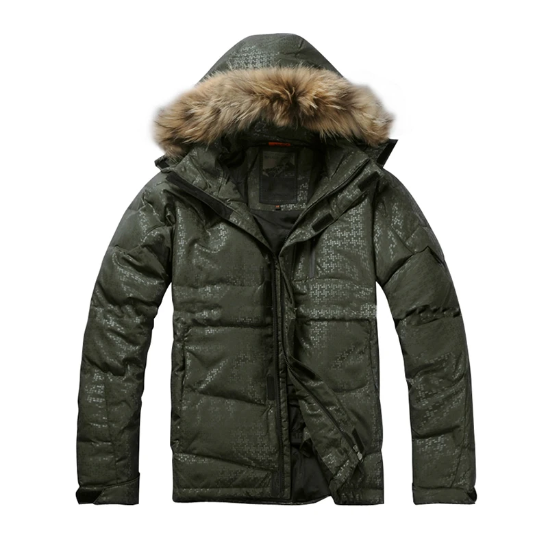 2022 Hot Sale Men Down Jacket Winter Down Coat White Duck Down Real Raccoon Fur Fashions Winter Men Coats Free Shipping