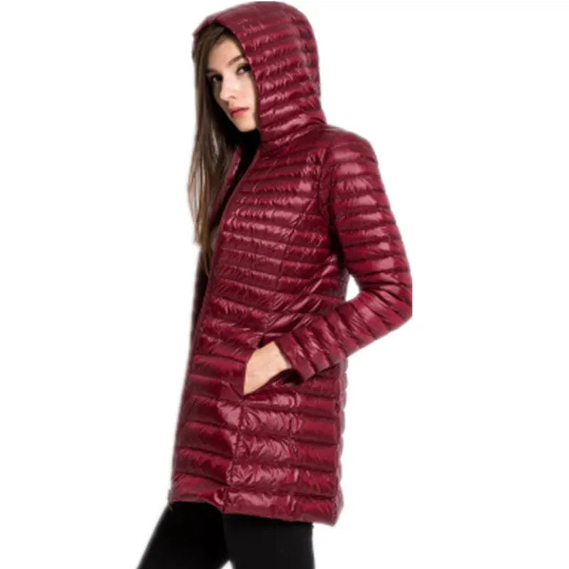 Пуховик Женская парка с длинным капюшоном женское пуховое пальто зимнее базовое