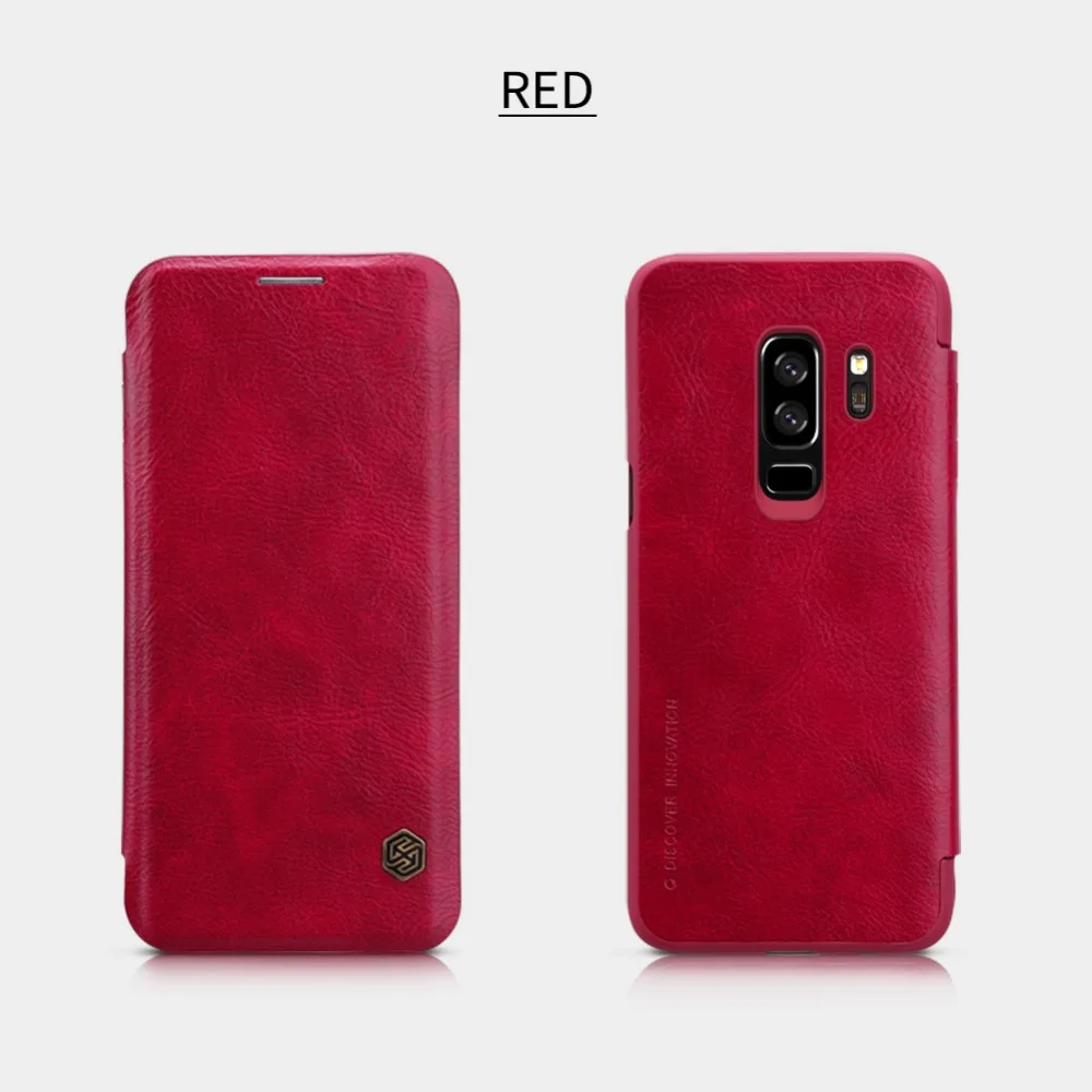 10 шт./лот NILLKIN Qin серии кожаный чехол-книжка с откидной крышкой для samsung Galaxy S9 плюс Натуральная кожа флип раскладный кожаный чехол 6,2 дюймов