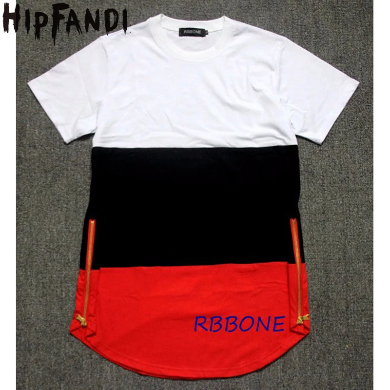 Мужская футболка в стиле хип хоп с молнией сбоку|mens t shirts white|men shirtt shirt extended |