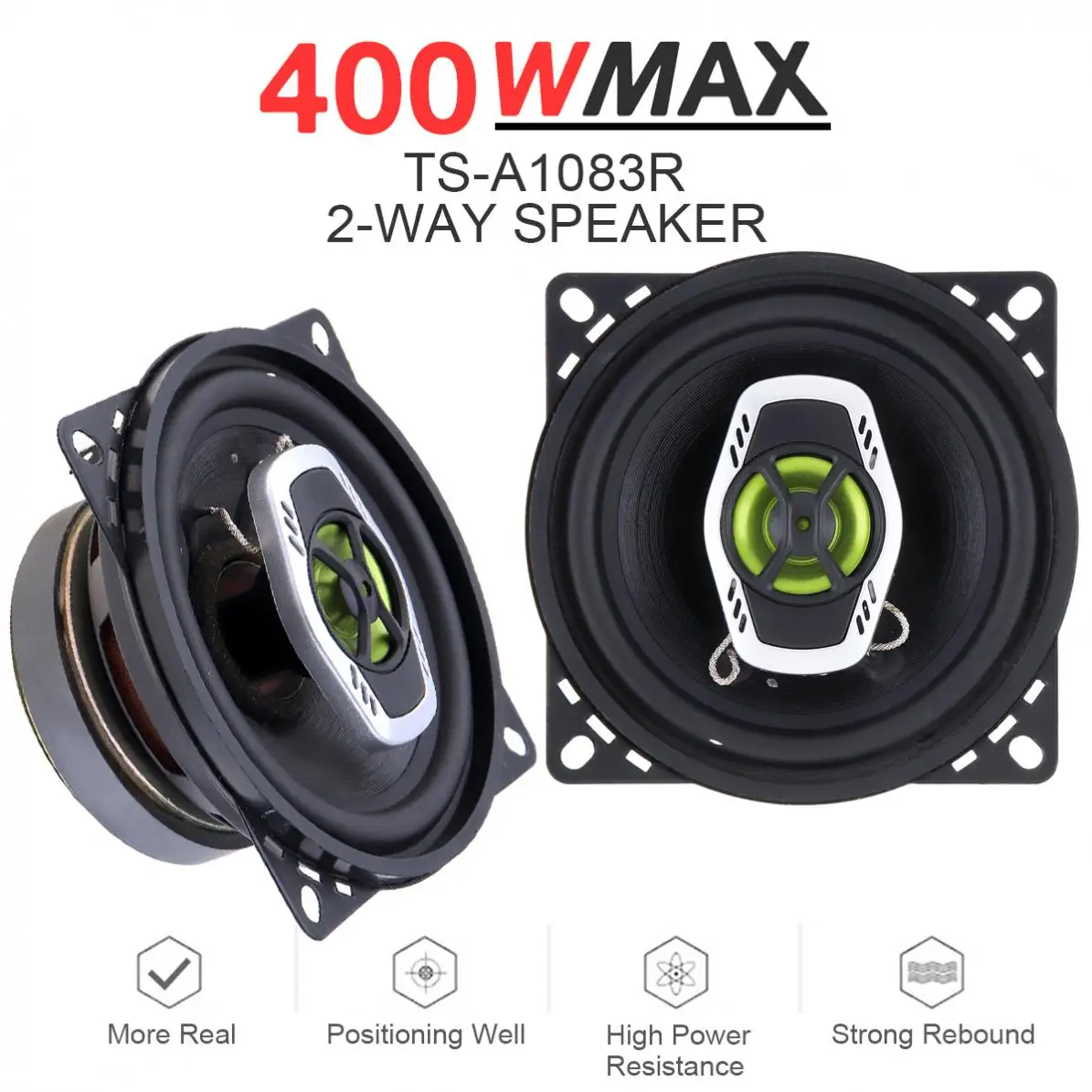 

2pcs 4 Inch 400W 2 Way Car Coaxial Speaker Auto Audio Music Stereo Subwoofer Full Range Frequency Hifi Speakers
