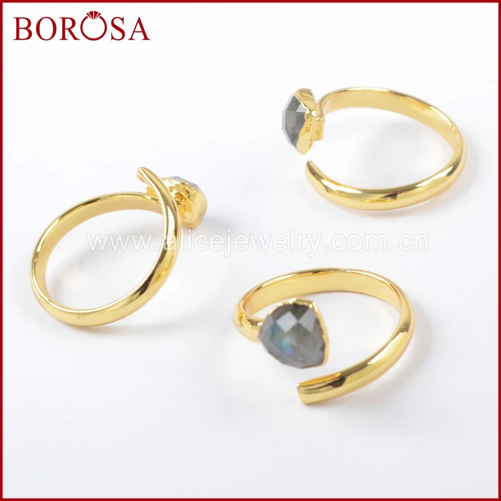BOROSA Новинка 10 шт. золотого цвета искусственный лабрадорит граненые свадебные