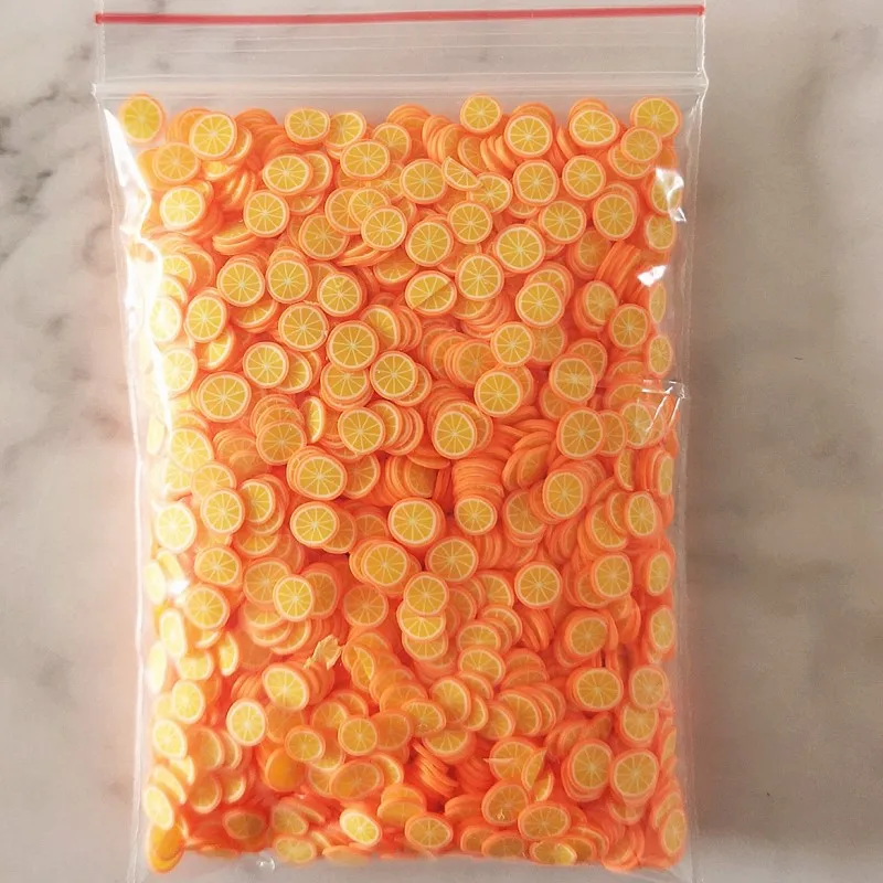 5mm Orange 1KG 1 кг, Чарующее ювелирное поставки слаймов комплект пушистый Ломтики Полимерная DIY прозрачный клейкие аксессуары скольжения Шпатлёвки глиняные игрушки для детей - Цвет: 5mm Orange 1KG