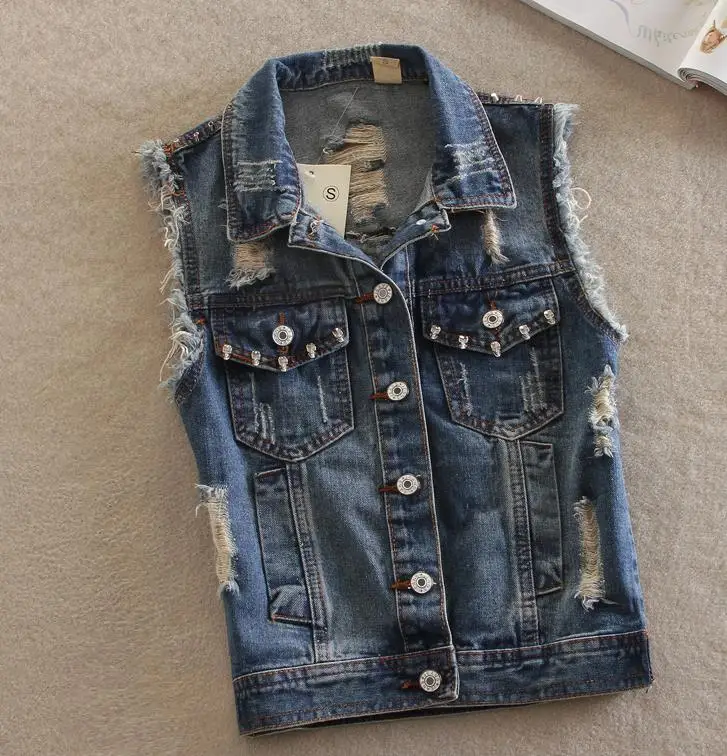 Весенняя новинка джинсовый жилет размера плюс ковбойская модная короткая куртка