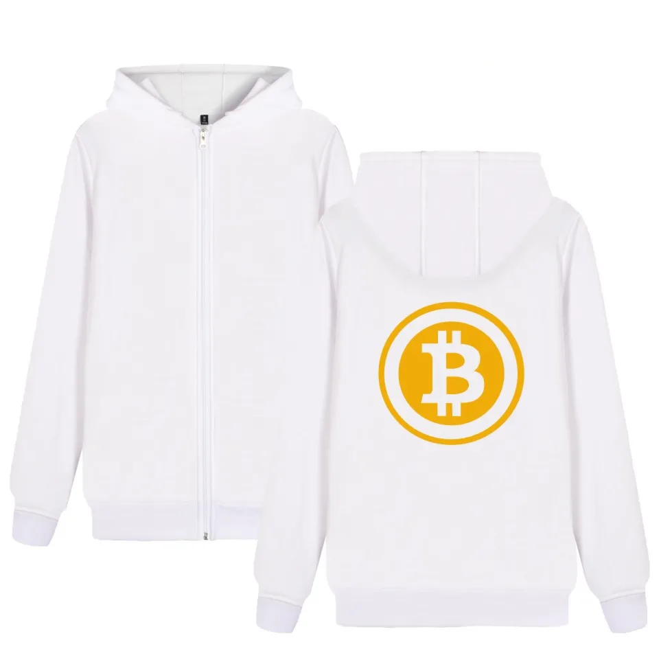 Толстовки с капюшоном и логотипом биткоина на молнии забавные толстовки героями