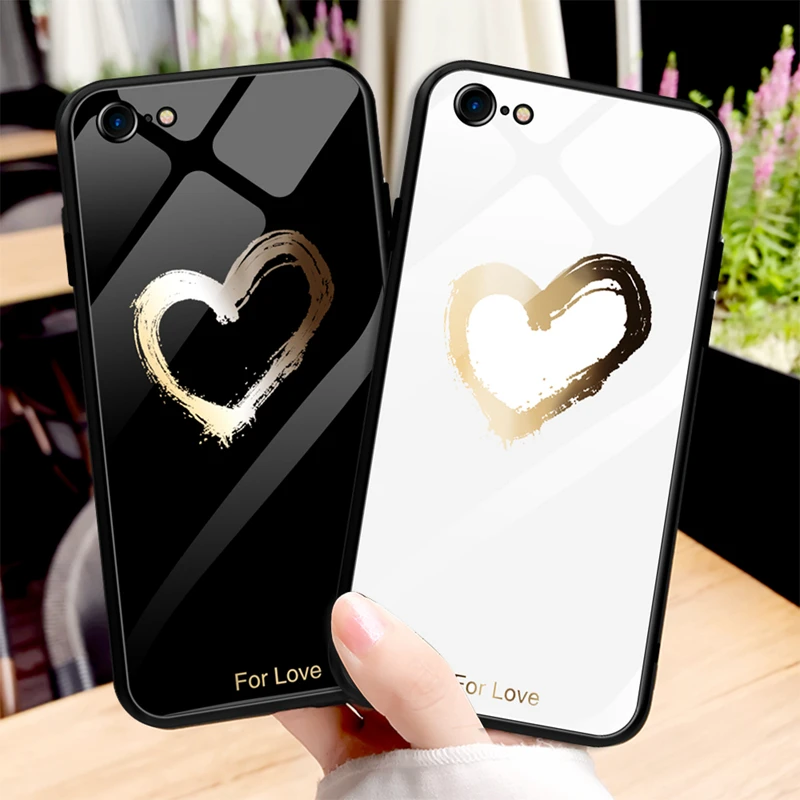For iPhone XS MAX XR Glass Case 8 7 Plus Luxury Protective Back Cover X 6 6S Shockproof Capa Funda |