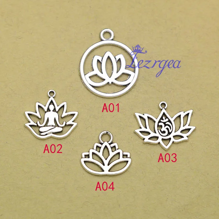 

Лотоса прелести. Античные посеребренные Подвески с лотосом для йоги OM/Подвески, принадлежности для самостоятельного изготовления ювелирны...