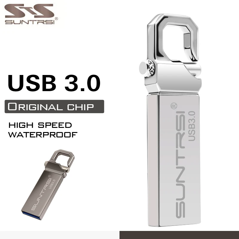 Suntrsi металлический флеш-накопитель 8G 16G 32G 64G 128GB USB 3,0 высокоскоростной водонепроницаемый флеш-накопитель для ключей карта памяти USB флеш-накопитель