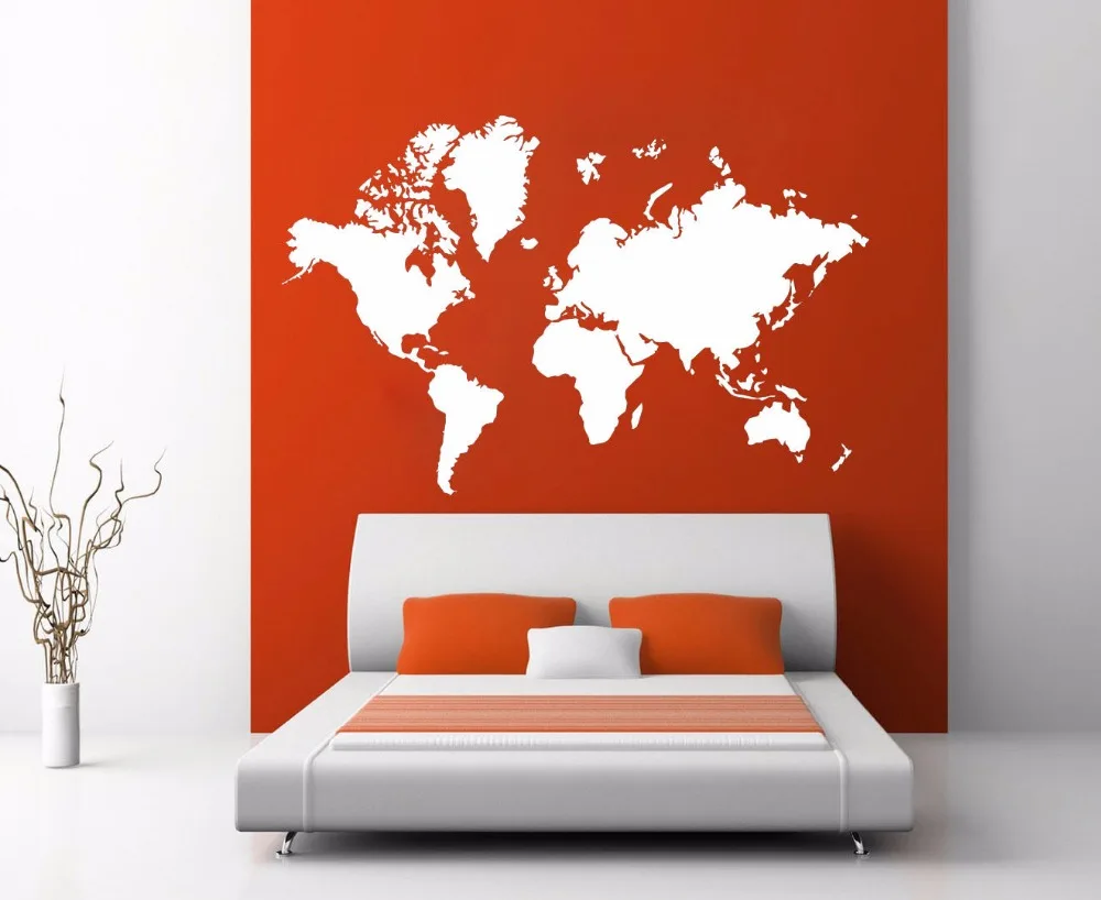 Настенные наклейки мирового силуэта съемная виниловая переводная трафаретная
