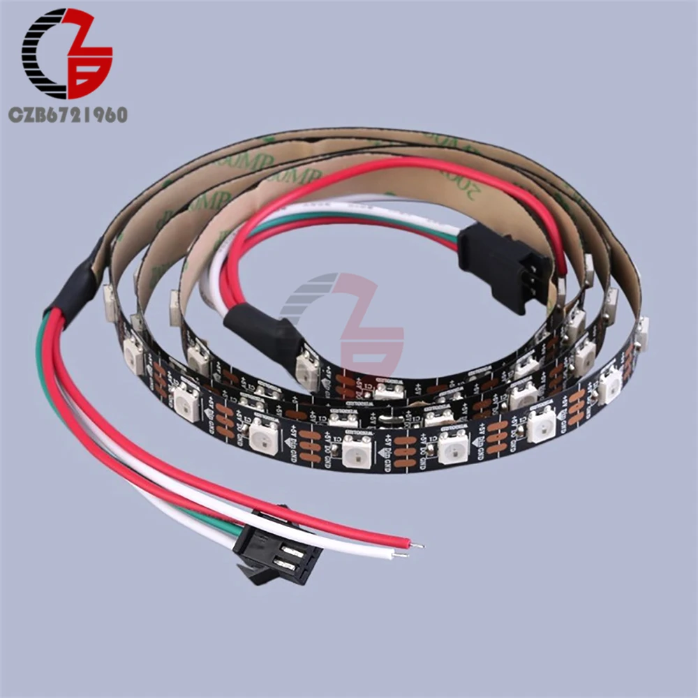 Светодиодный светильник-полоска 1 м 60 см WS2812B 5050 RGB водонепроницаемый цветной
