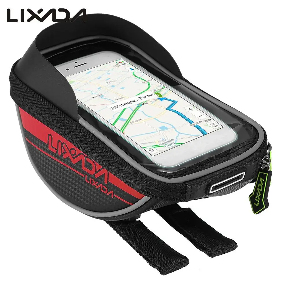 Lixada Bicycle Bag Top Tube Handlebar Touchscreen Cell Phone PVC MTB Road Bike Front Frame Accessories | Спорт и развлечения